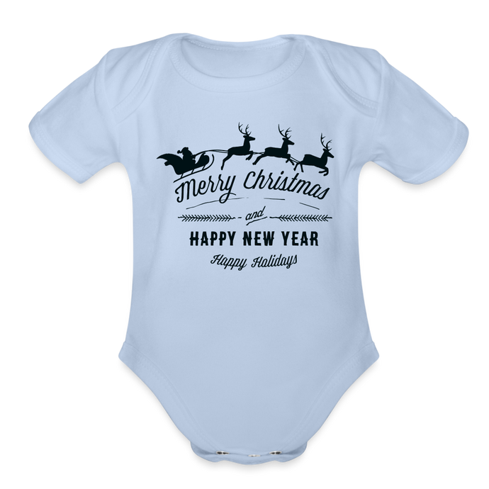 Organic Short Sleeve-Merry Christmas and New Year - sky