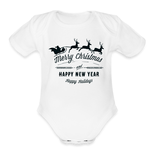 Organic Short Sleeve-Merry Christmas and New Year - white