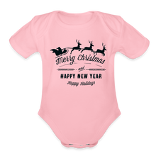 Load image into Gallery viewer, Organic Short Sleeve-Merry Christmas and New Year - light pink