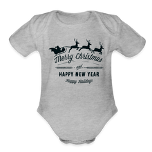 Load image into Gallery viewer, Organic Short Sleeve-Merry Christmas and New Year - heather grey