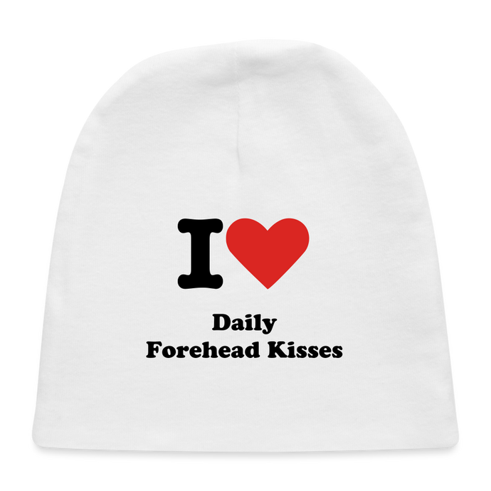 Baby Cap - I Heart Daily Kisses - white