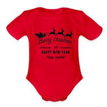 Load image into Gallery viewer, Organic Short Sleeve-Merry Christmas and New Year - red