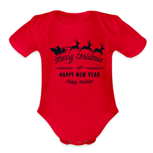 Organic Short Sleeve-Merry Christmas and New Year - red