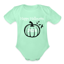 Load image into Gallery viewer, Organic Short Sleeve - Happy Halloween - light mint