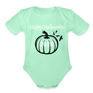 Organic Short Sleeve - Happy Halloween - light mint