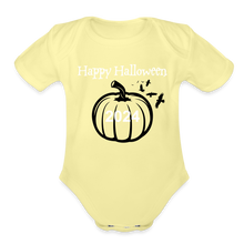 Load image into Gallery viewer, Organic Short Sleeve - Happy Halloween - washed yellow