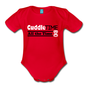 Organic Short Sleeve - Cuddle Time - red