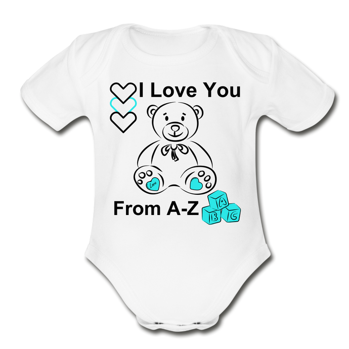 Organic Short Sleeve Baby A-Z - white