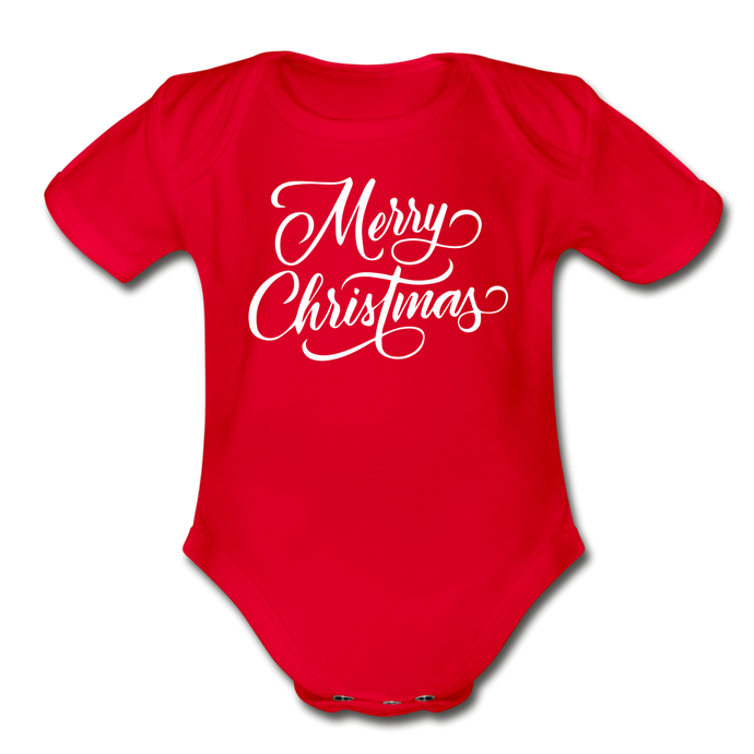 Organic Short Sleeve - Merry Christmas - red