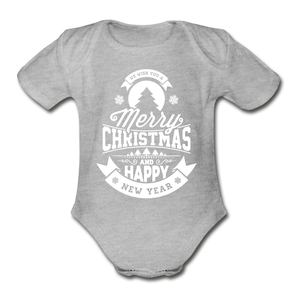 Baby Short Sleeve Bodysuit Merry Christmas Angelina good Honey Bee